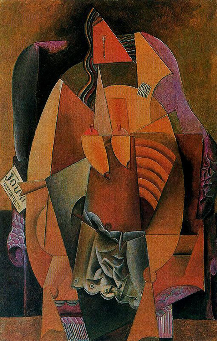 Picasso Woman with a shirt sitting in a chair 1913